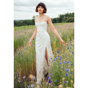 Jenny Yoo Sparrow Strapless Floral Wedding Dress Anthropologie Size 16